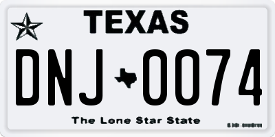 TX license plate DNJ0074