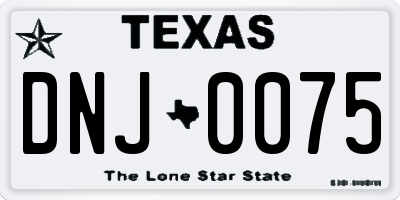 TX license plate DNJ0075