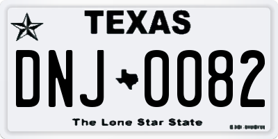 TX license plate DNJ0082