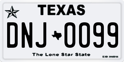 TX license plate DNJ0099