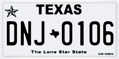 TX license plate DNJ0106