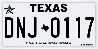 TX license plate DNJ0117