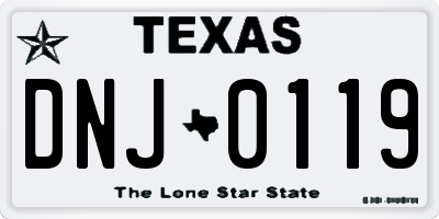 TX license plate DNJ0119