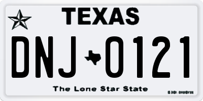 TX license plate DNJ0121