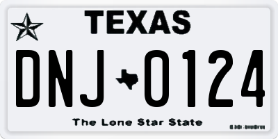 TX license plate DNJ0124