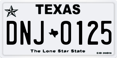 TX license plate DNJ0125