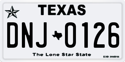 TX license plate DNJ0126