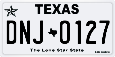 TX license plate DNJ0127