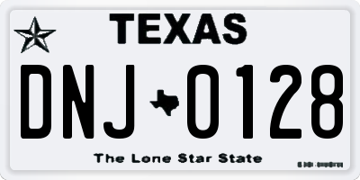 TX license plate DNJ0128