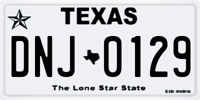 TX license plate DNJ0129