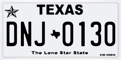 TX license plate DNJ0130