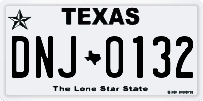 TX license plate DNJ0132