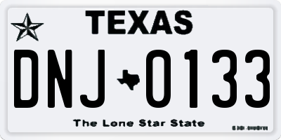 TX license plate DNJ0133