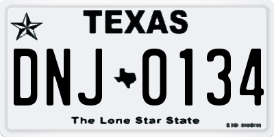 TX license plate DNJ0134