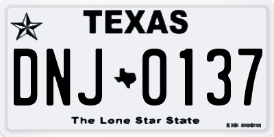 TX license plate DNJ0137