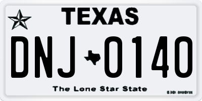 TX license plate DNJ0140