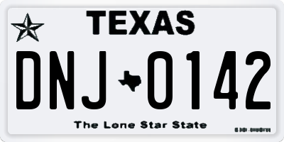 TX license plate DNJ0142