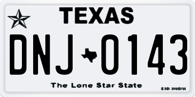 TX license plate DNJ0143