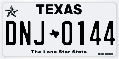 TX license plate DNJ0144