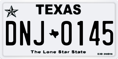 TX license plate DNJ0145
