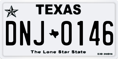 TX license plate DNJ0146