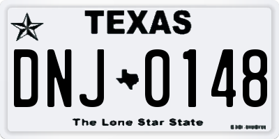 TX license plate DNJ0148