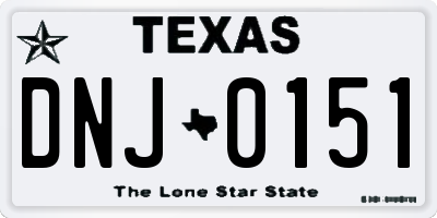 TX license plate DNJ0151