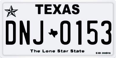 TX license plate DNJ0153