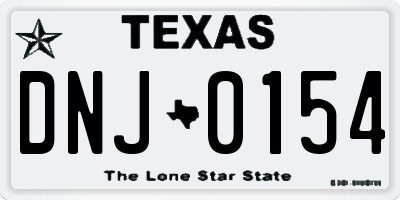 TX license plate DNJ0154
