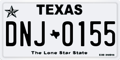 TX license plate DNJ0155