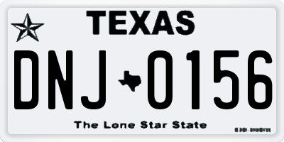 TX license plate DNJ0156