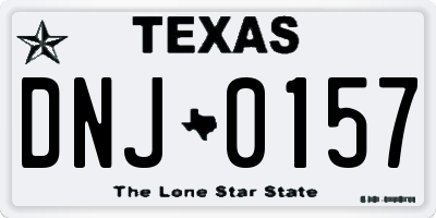 TX license plate DNJ0157