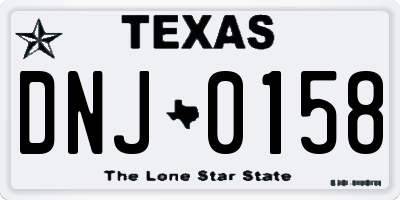 TX license plate DNJ0158
