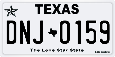 TX license plate DNJ0159