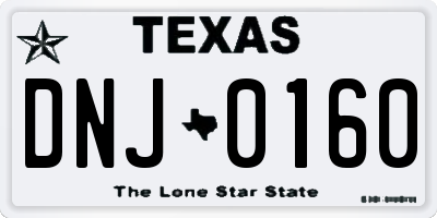TX license plate DNJ0160