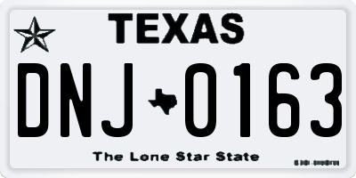 TX license plate DNJ0163