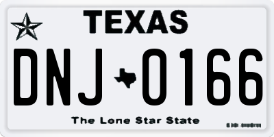 TX license plate DNJ0166