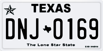 TX license plate DNJ0169