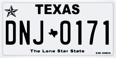TX license plate DNJ0171