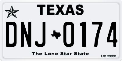 TX license plate DNJ0174