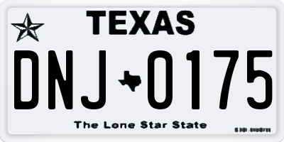 TX license plate DNJ0175