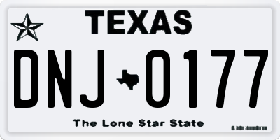 TX license plate DNJ0177