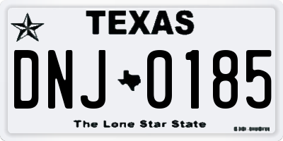 TX license plate DNJ0185
