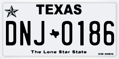 TX license plate DNJ0186