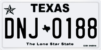 TX license plate DNJ0188
