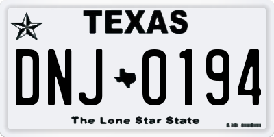 TX license plate DNJ0194