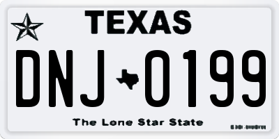 TX license plate DNJ0199