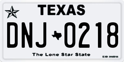 TX license plate DNJ0218