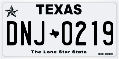 TX license plate DNJ0219