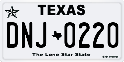 TX license plate DNJ0220